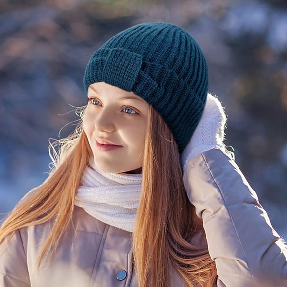 Womens Knit Beanie Hat - Stretchy Soft Warm Daily Touque - Picture 2 of 11